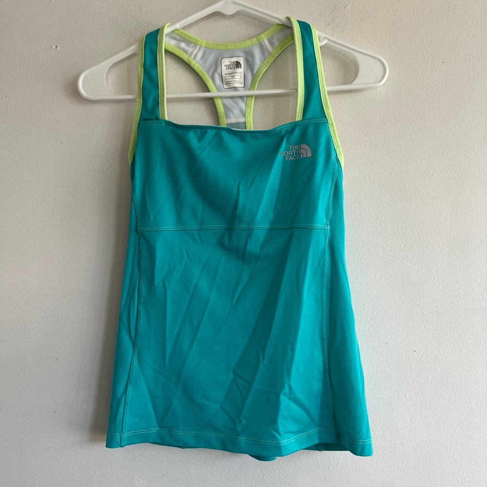 Women's The North Face Tank Top Teal Lime Green Size S/P